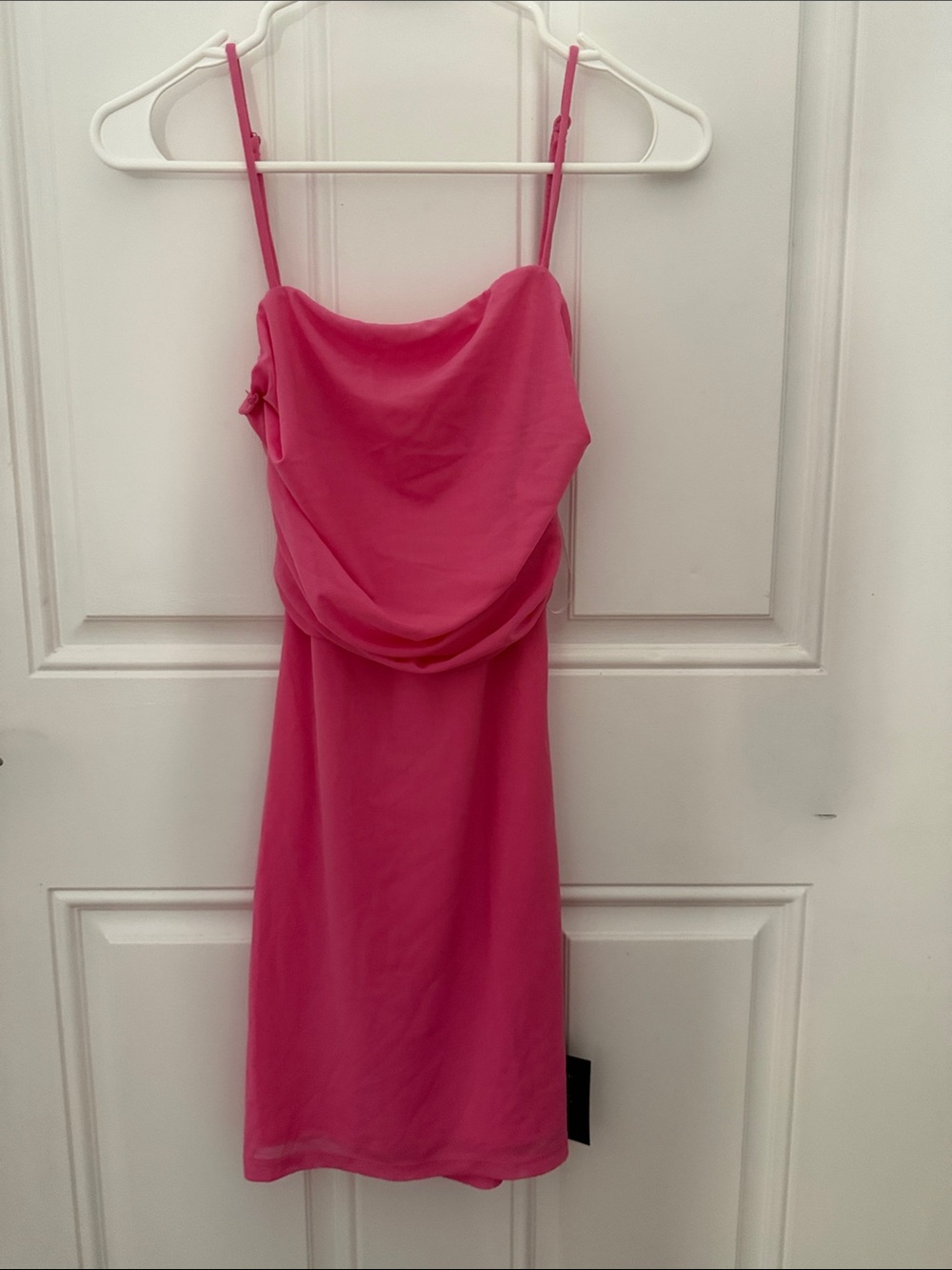 Lulu's Hot Pink Cowl Neck Slip Dress
